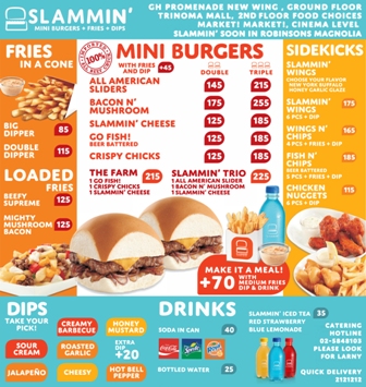 Slammin’ Mini Burgers Menu