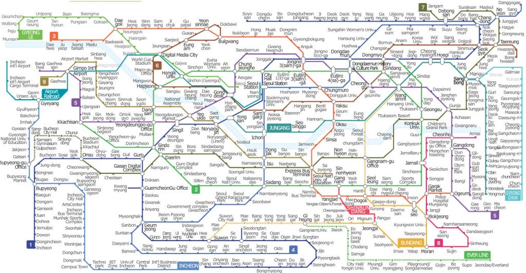 Korea Seoul Metro Map