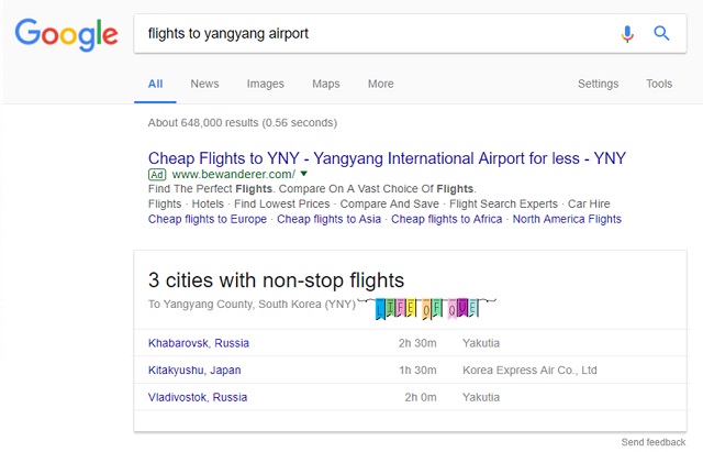 Flights to Yangyang Airport South Korea